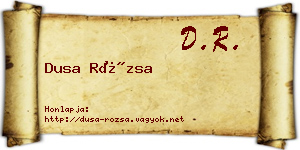 Dusa Rózsa névjegykártya